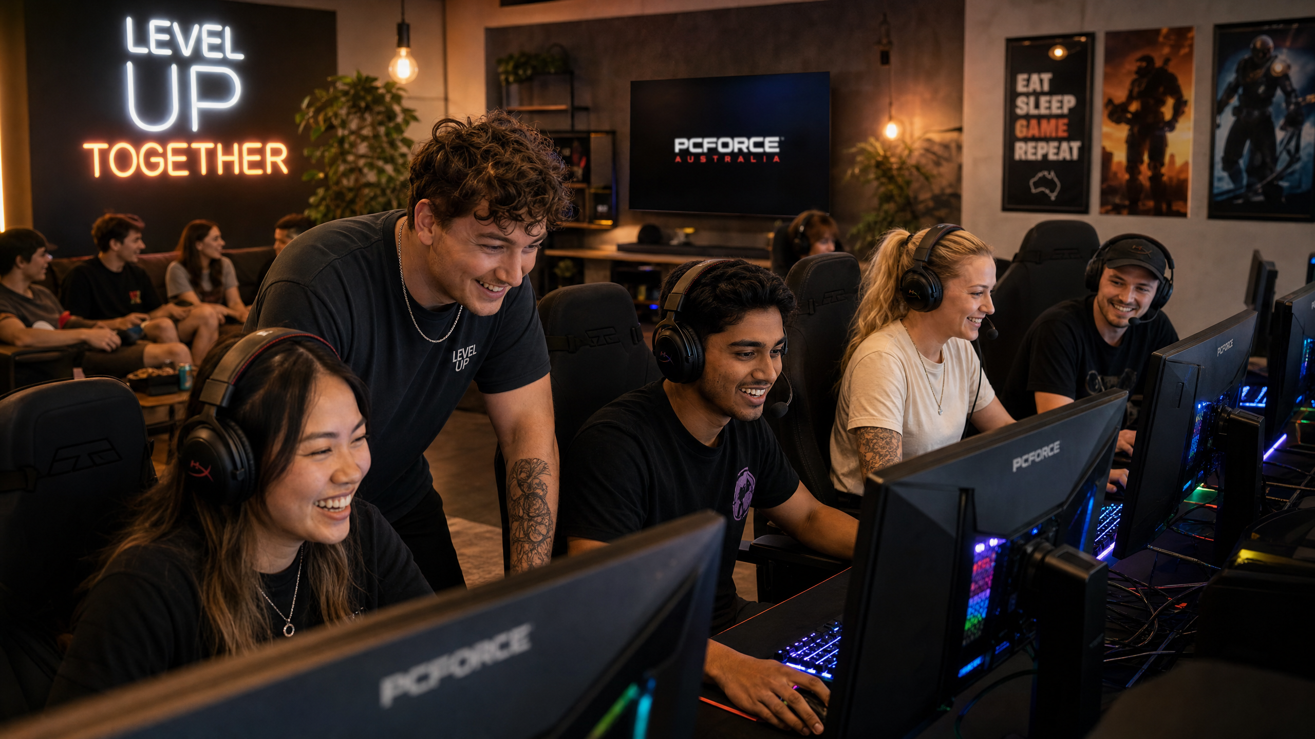 Phantom Strikes team at gaming lounge